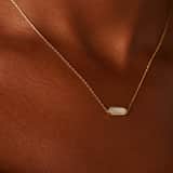 14 karaat geelgouden ketting met mother of pearl