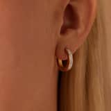 Stainless steel goldplated oorringen met kristal 16mm