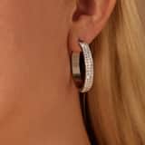 Stainless steel oorringen met kristal