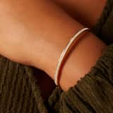 Stainless steel goldplated bangle small met kristal