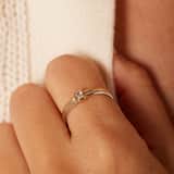 Silberner Bicolor-Ring mit Zirkonia für Damen
