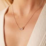 Silberne Bicolor-Kette mit Anhänger für Damen