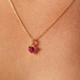 Silberne Kette mit Herzanhänger und Zirkonia für Damen