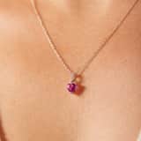 Silberne Halskette mit Herzanhänger und Zirkonia für Damen