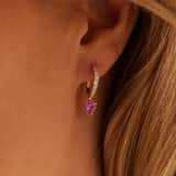 Silberne Herz-Ohrstecker mit Zirkonia für Damen