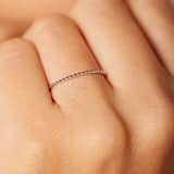14 Karat Weißgoldring mit Kügelchen