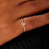 14-karätiger Gelbgoldring mit 0,325 ct Labor-Diamant für Damen