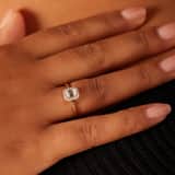 14 Karat Gelbgoldring mit 17 im Labor gezüchteten Diamanten 0,505 ct für Damen