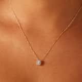 14 karaat geelgouden ketting met hanger met 17 labgrown diamanten 0.505ctvoor dames