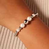 Stainless steel kralenarmband met parel voor dames