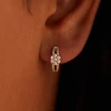 Zilveren goldplated oorbellen bloem met zirkonia voor dames