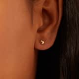 Silberne, goldbeschichtete Ohrstecker für Damen