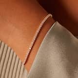 Zilveren goldplated tennisarmband voor dames