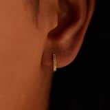 Silberne, goldbeschichtete Ohrringe 12 mm mit Zirkonia