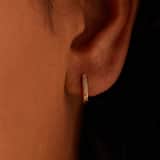 Zilveren goldplated oorringen 12mm met zirkonia