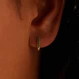Silberne, goldbeschichtete Ohrringe 12 mm mit Zirkonia