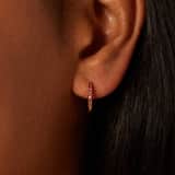 Zilveren goldplated oorringen 15mm met zirkonia