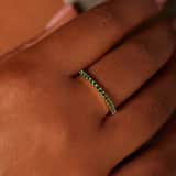 Silberner goldbeschichteter Ring mit Zirkonia für Damen