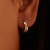 Silberne, goldbeschichtete Ohrringe mit Zirkonia für Damen