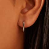 Zilveren oorringen met zirkonia  15mm voor dames