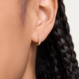 Zilveren goldplated oorbellen met zirkonia 10mm