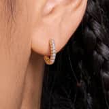 Zilveren goldplated oorbellen met zirkonia 12mm