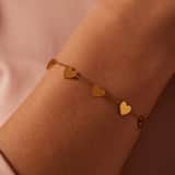 Edelstahl goldplattiertes Armband mit Herzen