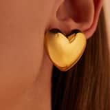 Stainless steel goldplated oorknoppen hart voor dames