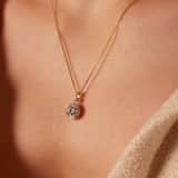 Zilveren sieradenset goldplated ketting met hanger en bijpassende oorbellen met zirkonia voor dames