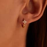 Zilveren goldplated oorringen met zirkonia voor dames