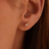 Zilveren goldplated oorknoppen voor dames