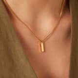 Stahlkette mit Goldbeschichtung und Anhänger für Damen