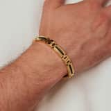 Stainless steel goldplated herenschakelarmband