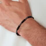 Stainless steel herenkralenarmband zwarte schelpparel