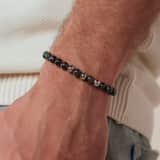 Stainless steel herenkralenarmband labradoriet