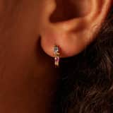 Zilveren goldplated kinderen oorring mulit color
