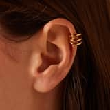 Stalen goldplated earcuff breed