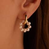 Stainless steel oorringen met parel voor dames