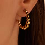 Stalen goldplated oorringen bol