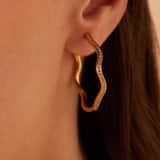Stainless steel oorringen met kristal voor dames