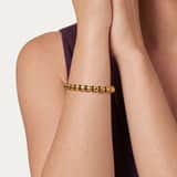 Stainless steel goldplated schakelarmband voor dames