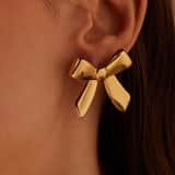 Stainless steel goldplated oorknoppen strik