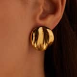 Stainless steel goldplated oorknoppen golf