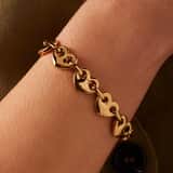 Stainless steel goldplated armband schakel hart