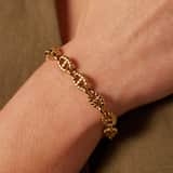Stainless steel goldplated armband schakel fantasie