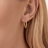 Zilveren goldplated oorring met plating voor dames