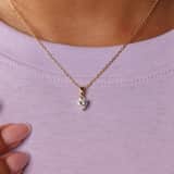 Silberne goldbeschichtete Halskette mit Anhänger für Damen