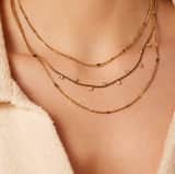 Edelstahl goldbeschichtete Kette ohne Anhänger mit Zirkonia für Damen