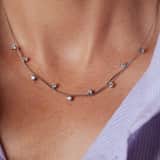 Stainless steel ketting met zirkonia voor dames