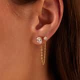 Stainless steel goldplated oorknoppen dubbel voor dames